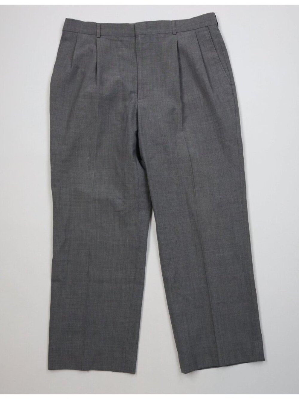 Vtg 70s Streetwear Mens 34x28 Wool Blend Knit Chambray Wide Leg Chino Pants USA